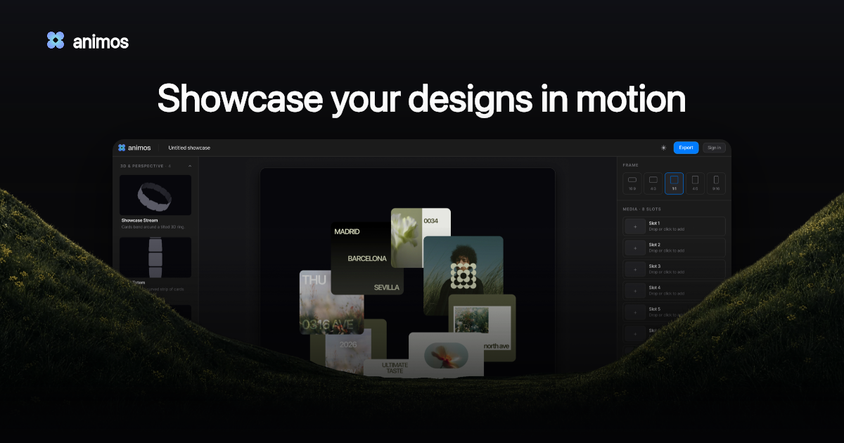 animos — Motion templates for design showcases Open Graph image